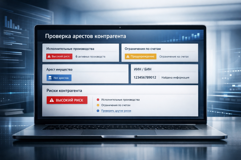 Проверка арестов по ИИН и БИН в Казахстане в сервисе Kiberon
