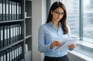 Специалист по закупкам проверяет сертификат о происхождении товара СТ-KZ, сверяя реквизиты компании, код ТН ВЭД и срок действия документа.